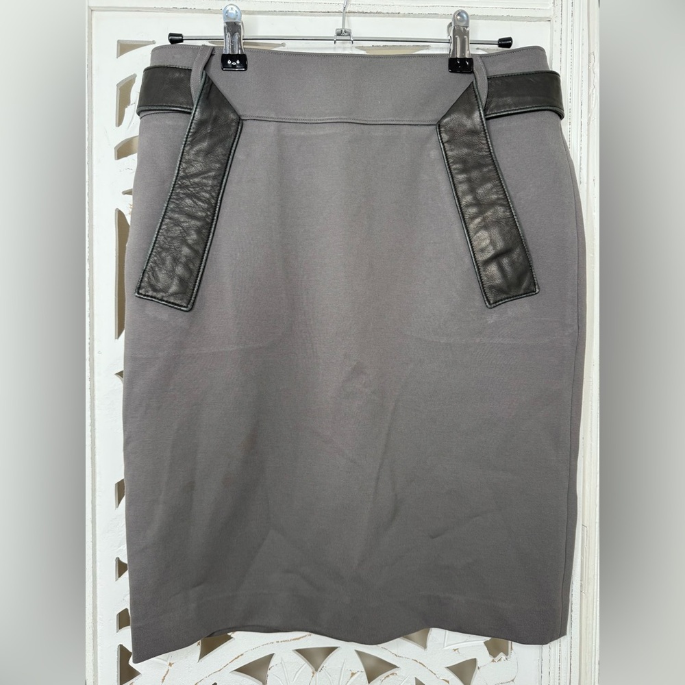 Mackage Charcoal Gray Skirt with Leather Belt Details
